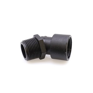 3SE3445, 45 DEGREE ELBOW, 3/4"MPT X 3/4"FPT, POLYPROPYLENE