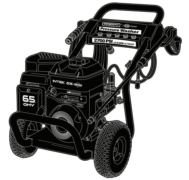 GENERAC, 1676-0 Pressure Washer