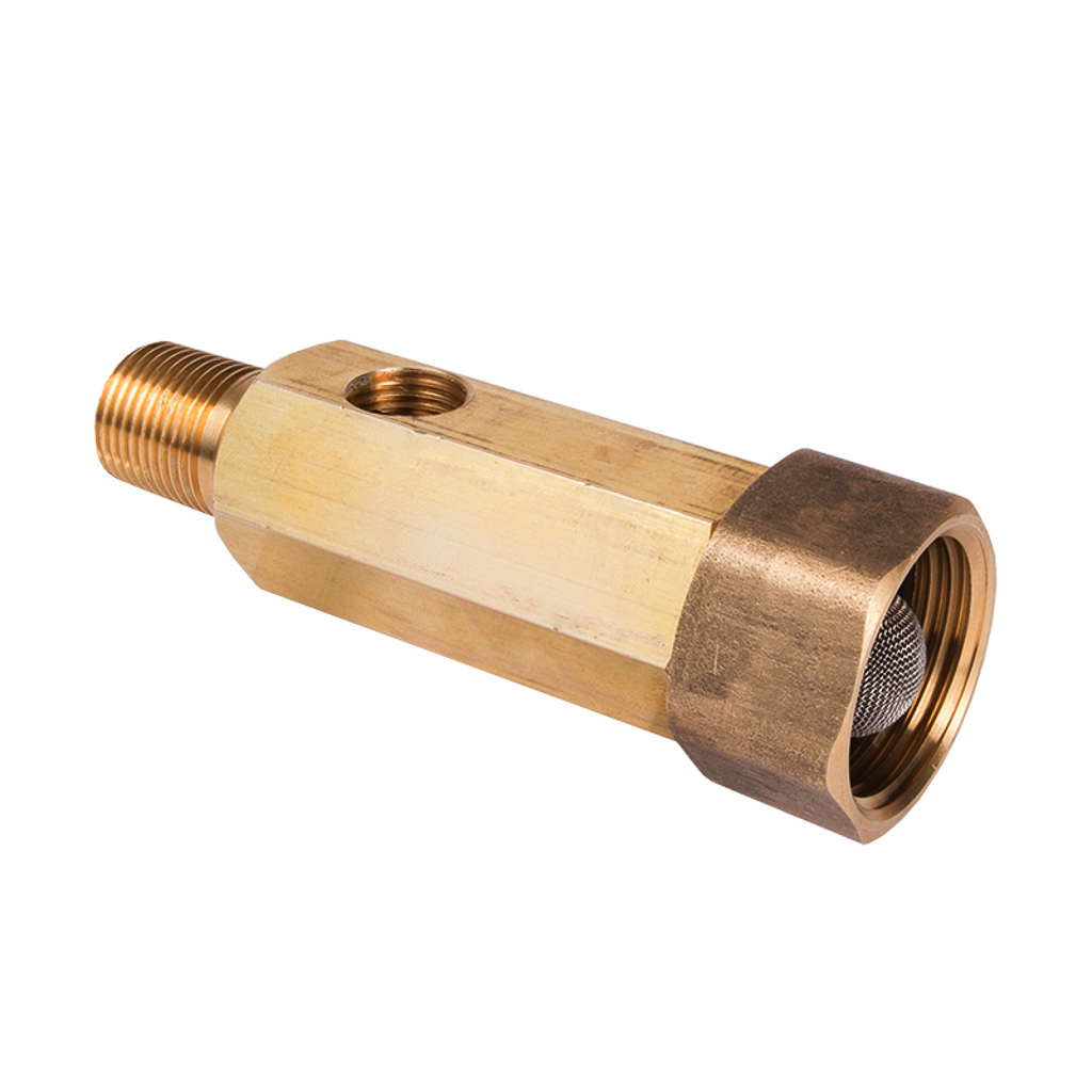 8105.0501.00, LONG G/H FITTING WITH FILTER (3/8" MPT X 3/4" GHF)