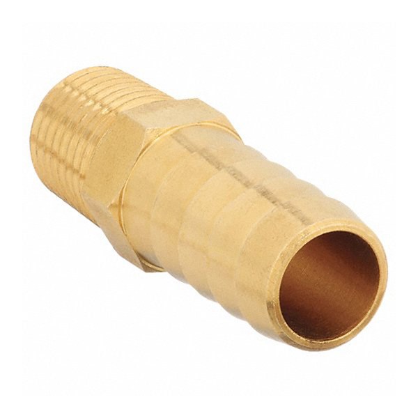 PM-12-8, PUSH ON HOSE BARB, 1/2"M X 3/4"HB