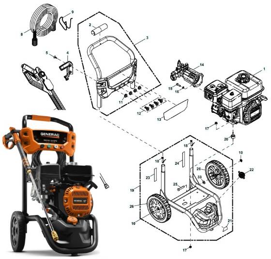 GENERAC, 10000007122 Pressure Washer