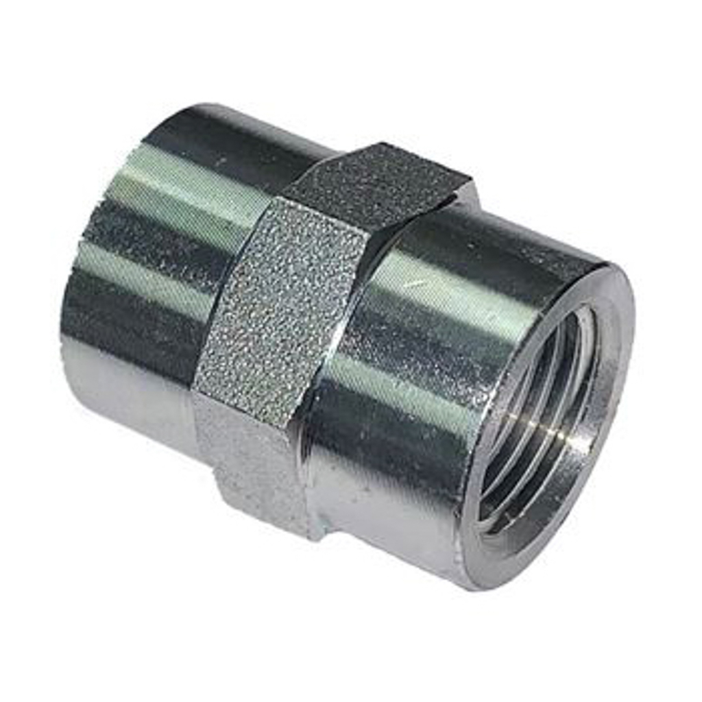 1001.3971, HEX COUPLER, 3/8"F X 1/4"F - STEEL