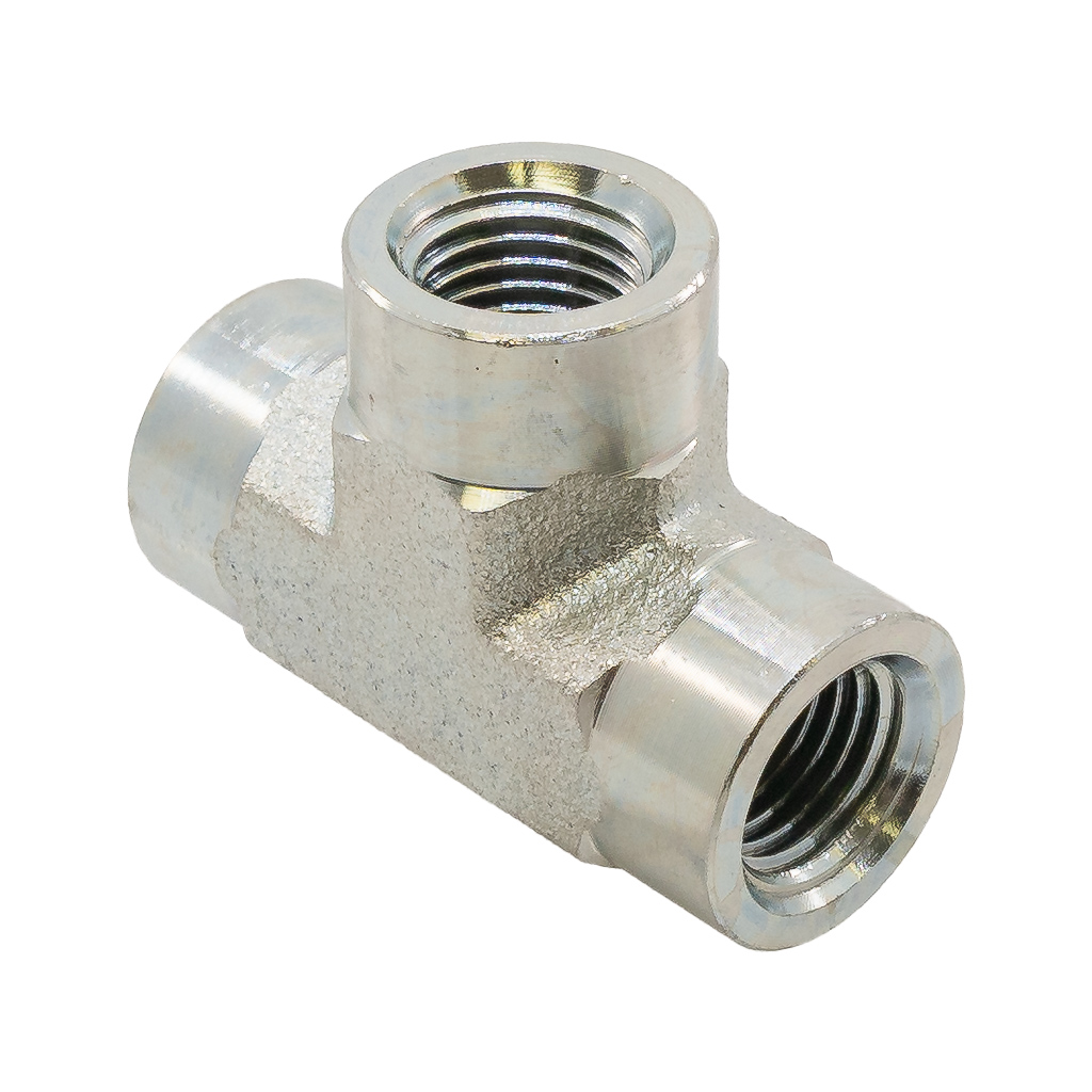 5605-4-4-4, TEE, 1/4"F - STEEL