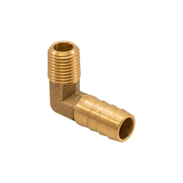 23-0119, 90 DEGREE ELBOW, 1/4"M X 1/2"HB - BRASS