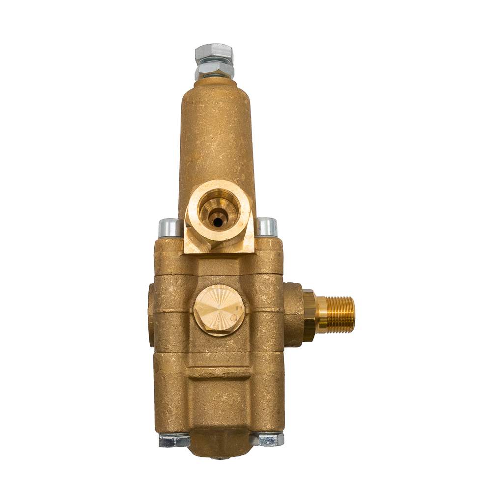 1002.2970, ZK71 FLOW SENSITIVE UNLOADER, 3.0-4.2 GPM, 3500 PSI, 3/8" F IN & BYPASS, 3/8" M OUT