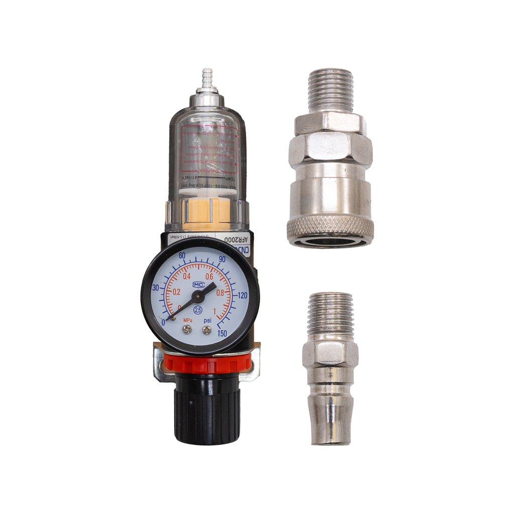 1002.5671, 1/4" AIR COMPRESSOR REGULATOR WITH GAUGE