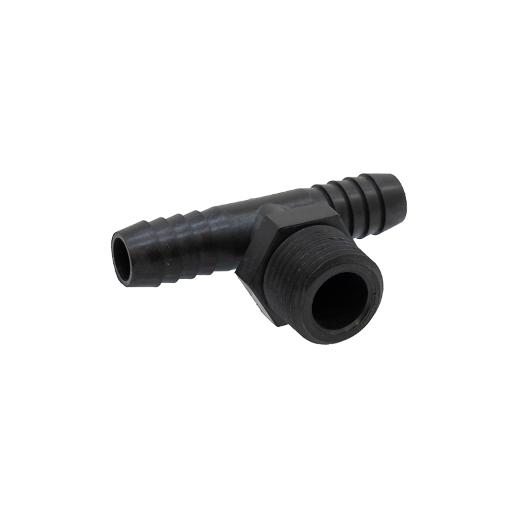 1002.7585, TEE, 1/2" MNPT X 1/2' HB, POLYPROPYLENE