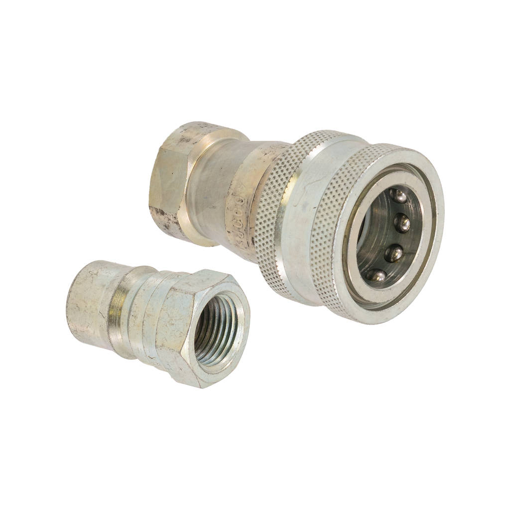 34384, QC COUPLER, 1/2"FPT, DOUBLE SHUT OFF - STEEL