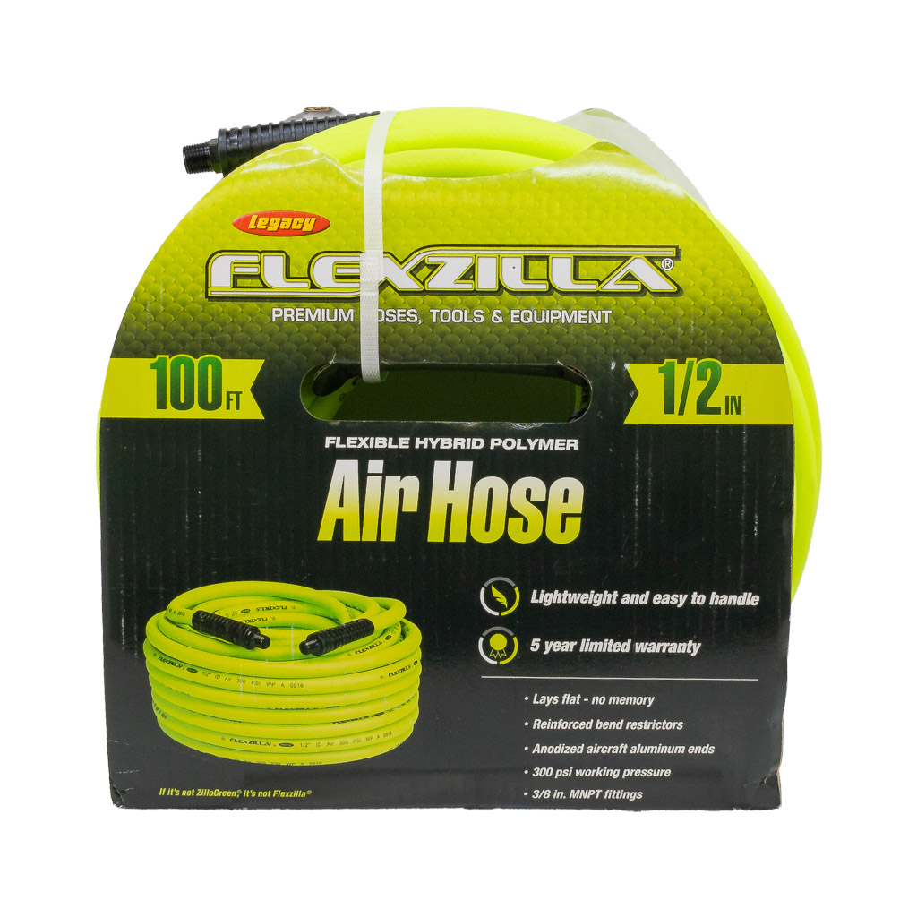 HFZ12100YW3, Flexzilla Hose 100' X 1/2", 3/8" Fittings