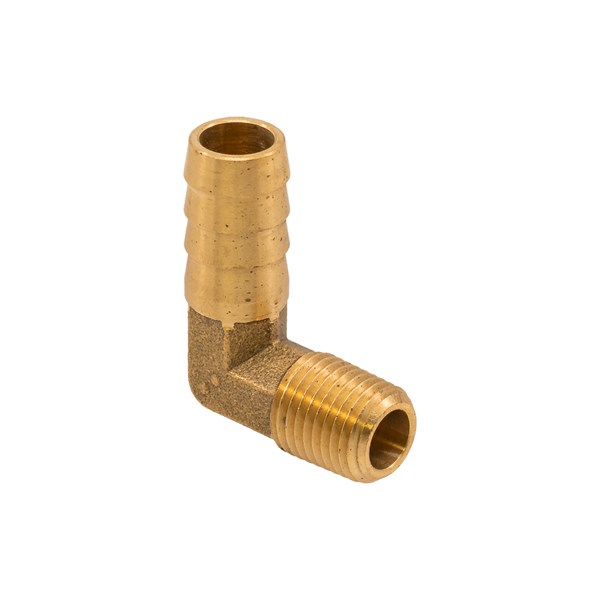 23-0119, 90 DEGREE ELBOW, 1/4"M X 1/2"HB - BRASS