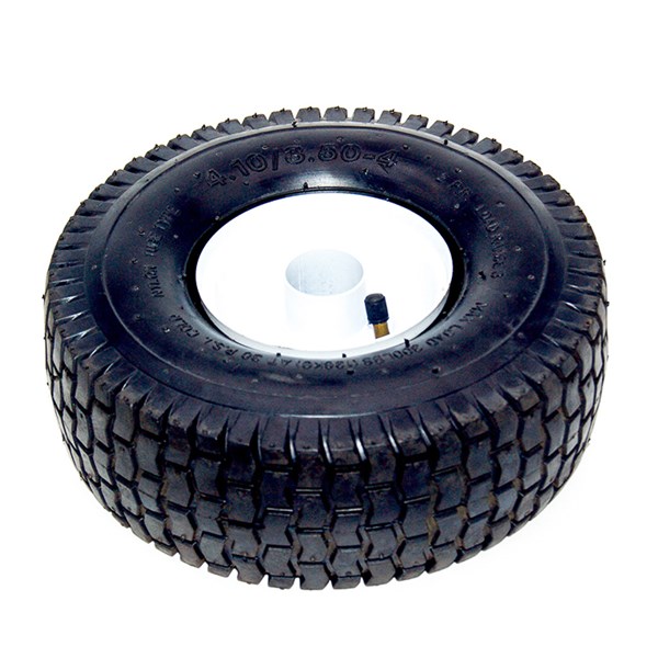 1001.3386, WHEEL ASSEMBLY, 10" PNEUMATIC, WHITE HUB, 5/8" AXLE