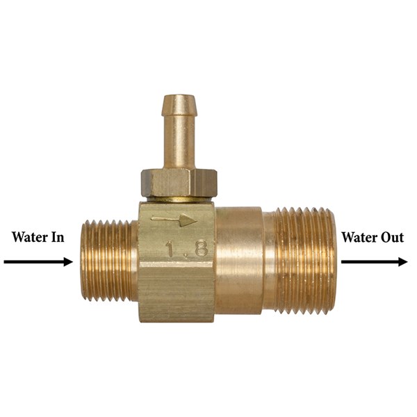 00029042, 1.8 CHEMICAL INJECTOR, FIXED, 3/8" MXF