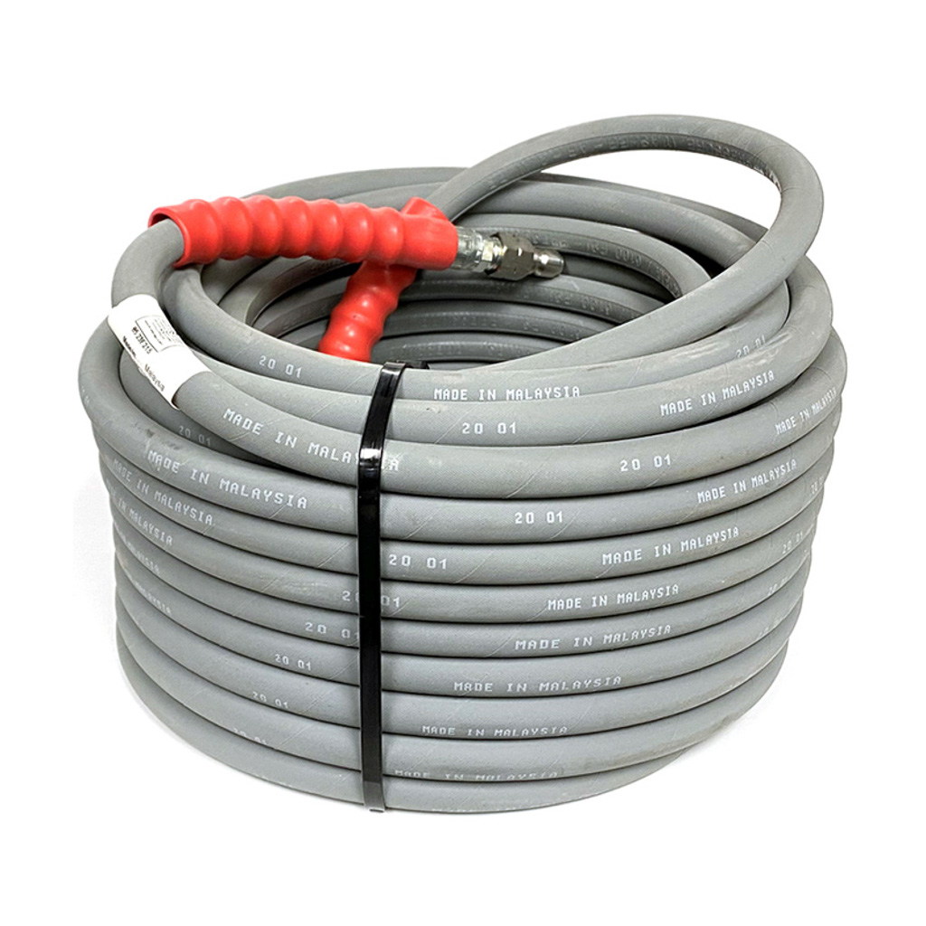 1002.0167, 100', 3/8" GREY HOSE, R2, SS QC