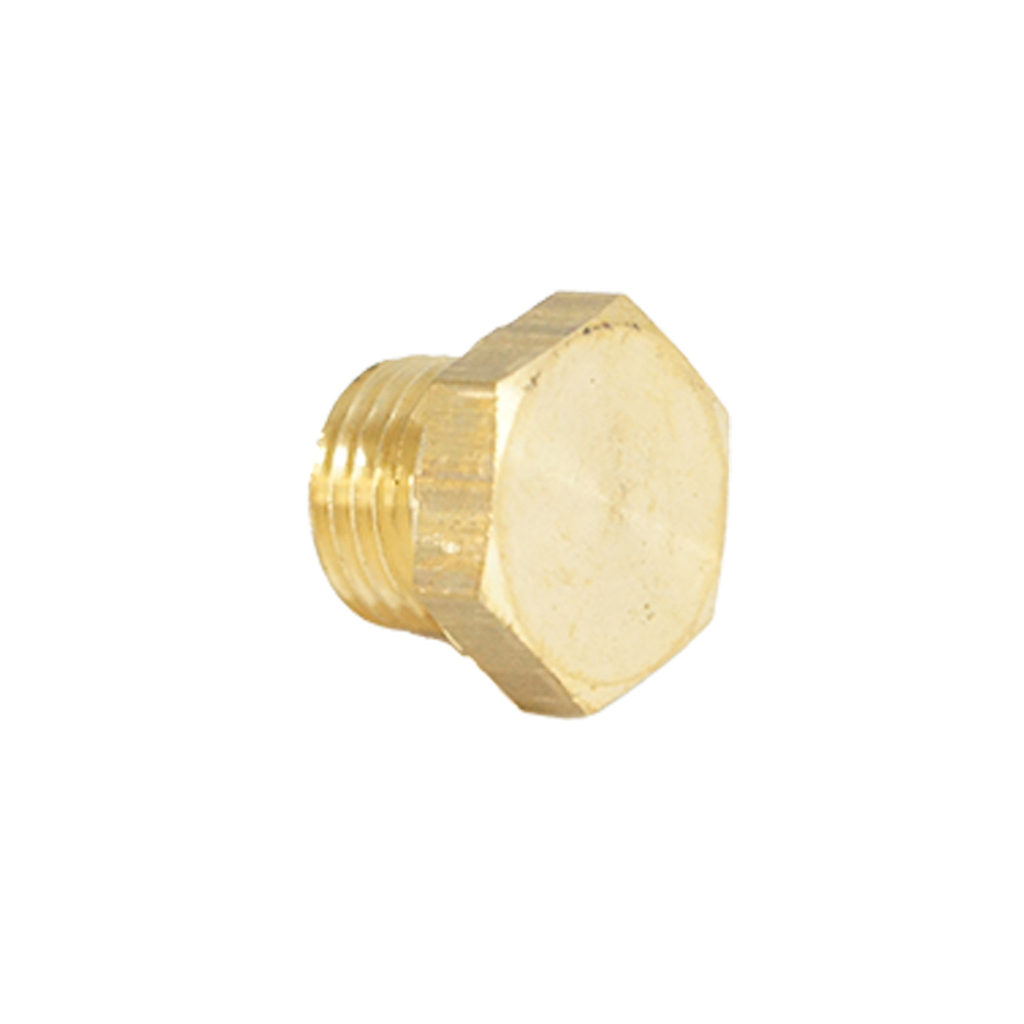 1002.4398, PLUG/HEX, BRASS, 1/4"G X 9