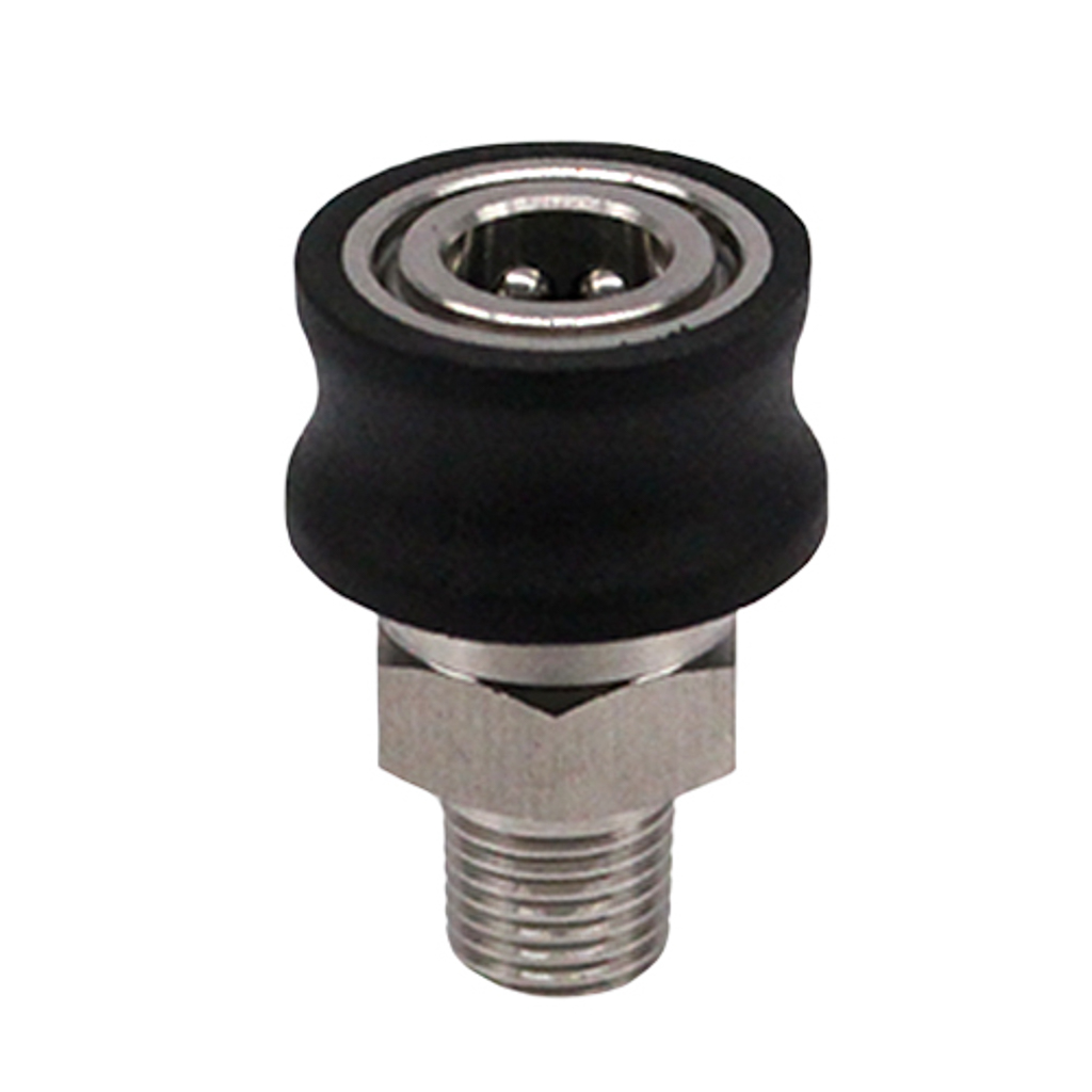 1002.7159, 1/4" MPT COUPLER, SS, W/ GRIP
