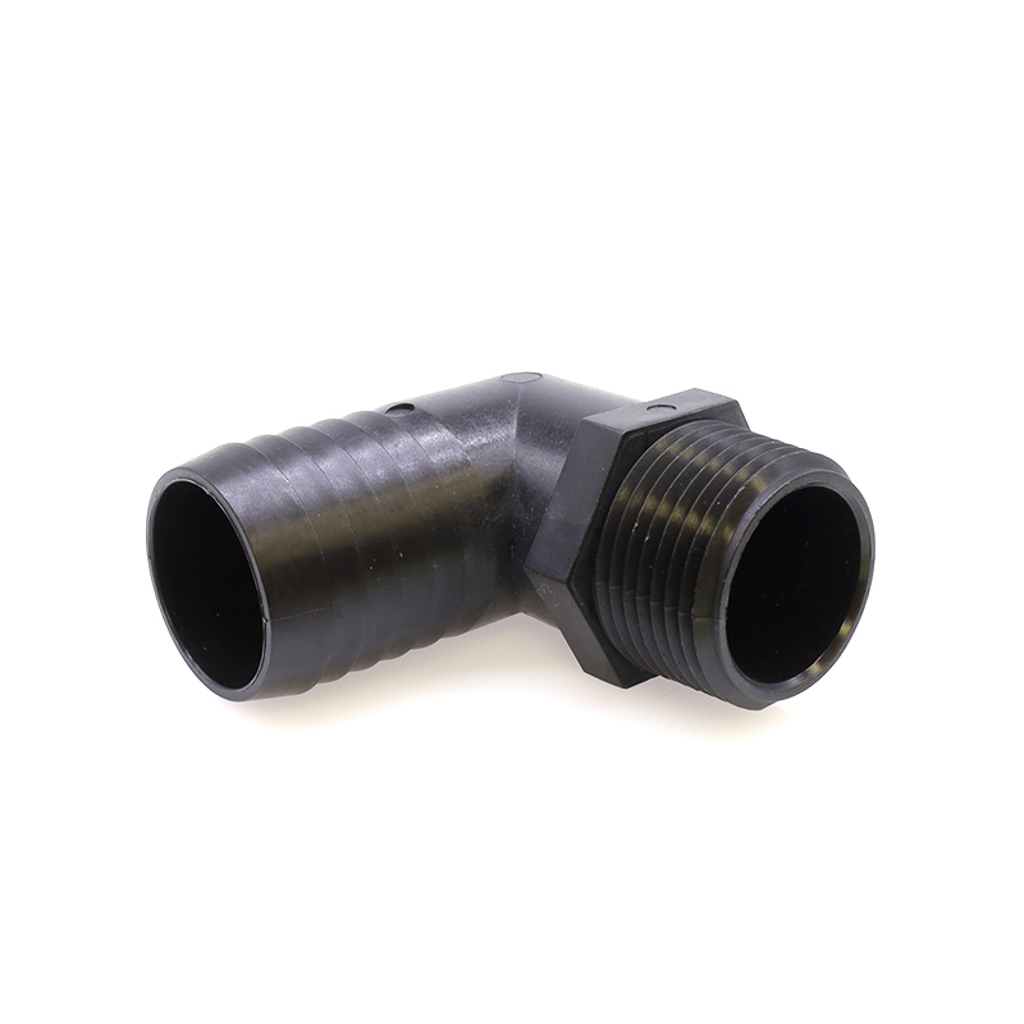 1002.7284, 90 DEGREE ELBOW, 3/4"MPT X 1"HB, POLYPROPYLENE