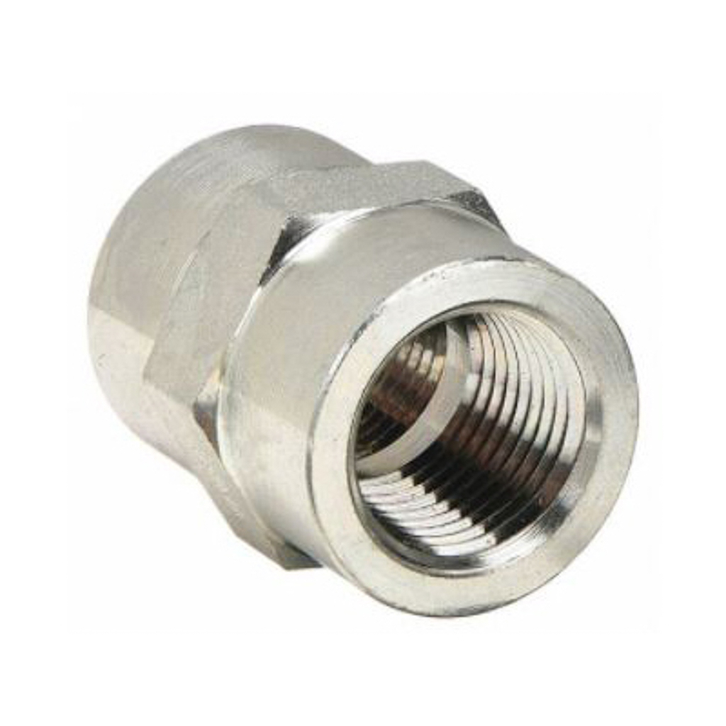 12F38F-S, Hex Coupling, 1/2"F X 3/8"F - Steel