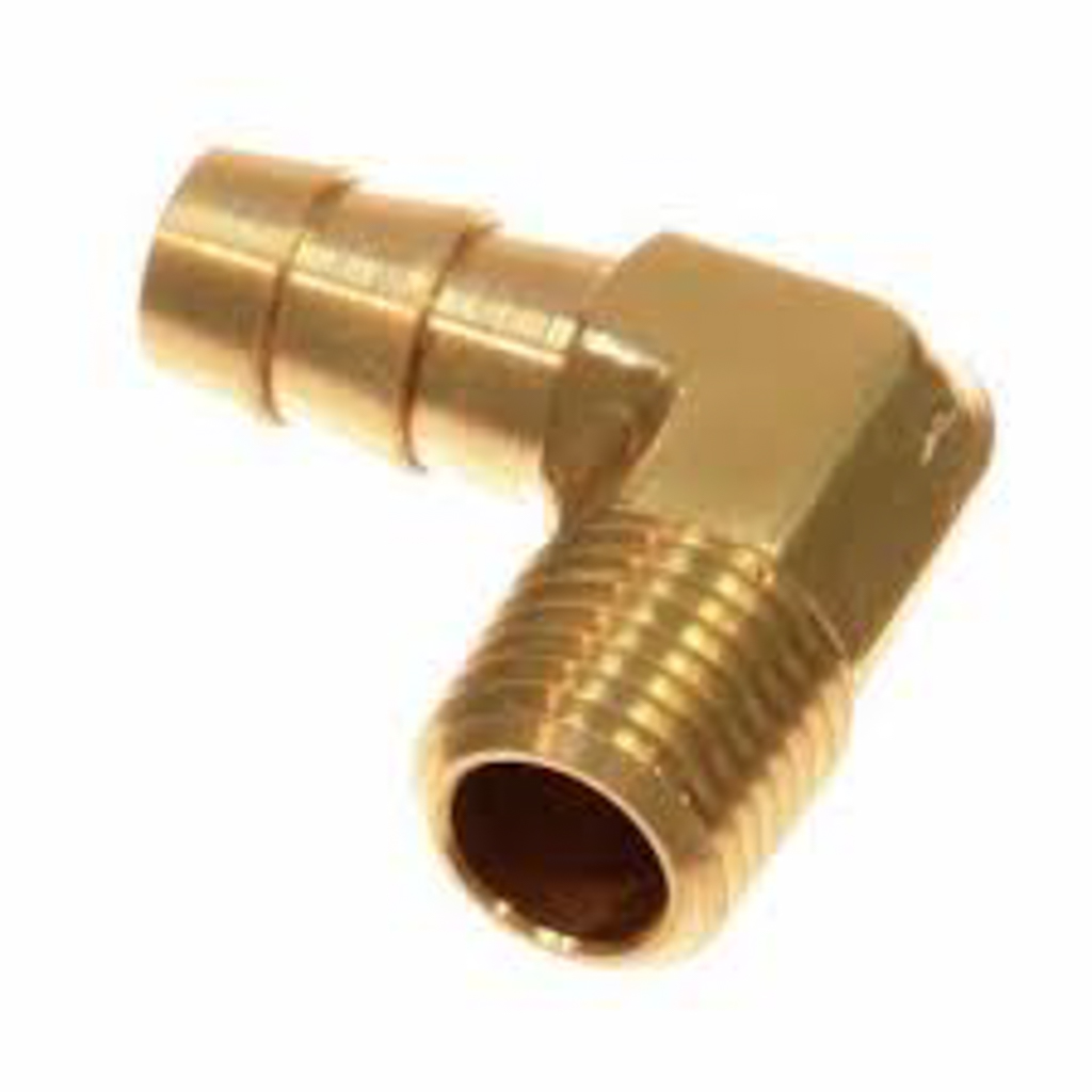 14M14HB90-B, 90 DEGREE ELBOW, 1/4"M X 1/4"HB - BRASS