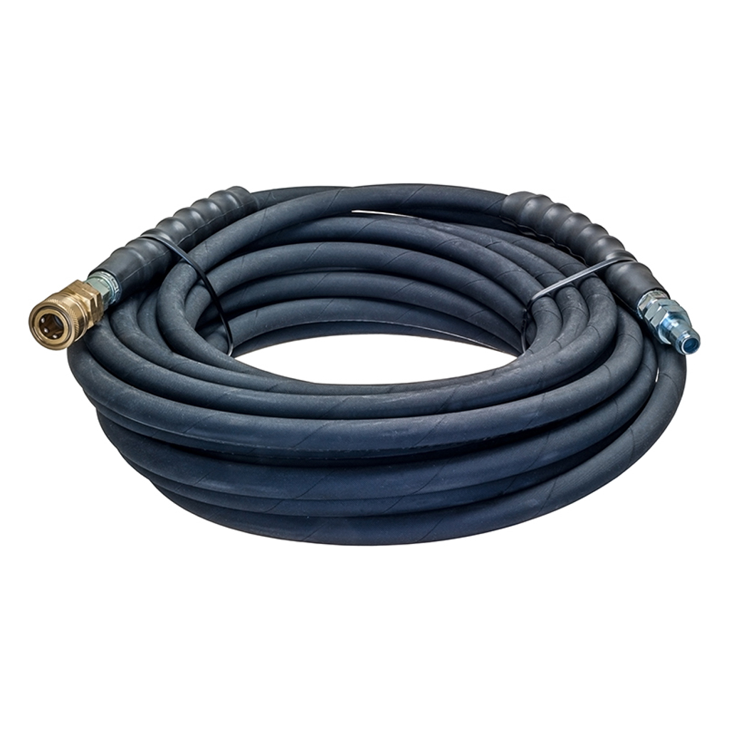 15-0003, MI-T-M 50', 3/8" Black Hose,  R1 w/ QC