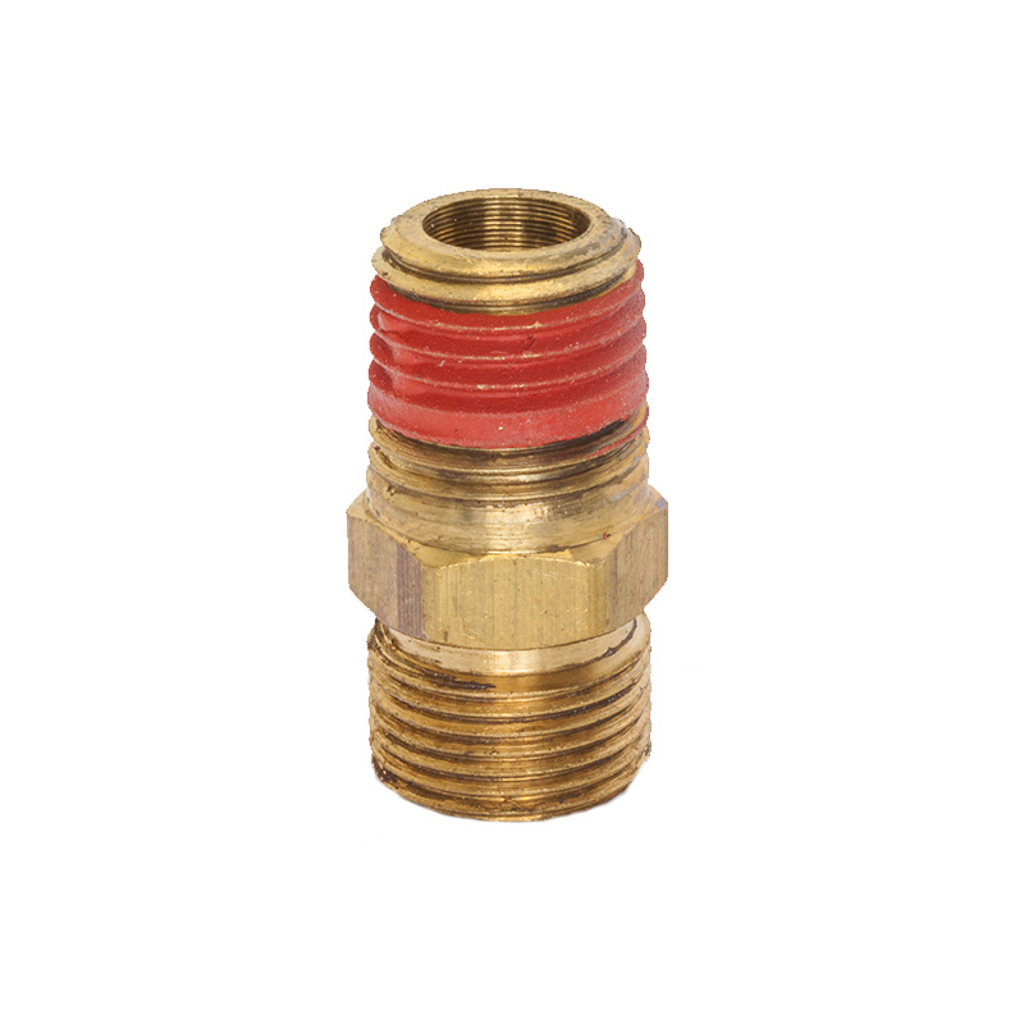14M14M-B, HEX NIPPLE, 1/4" - BRASS
