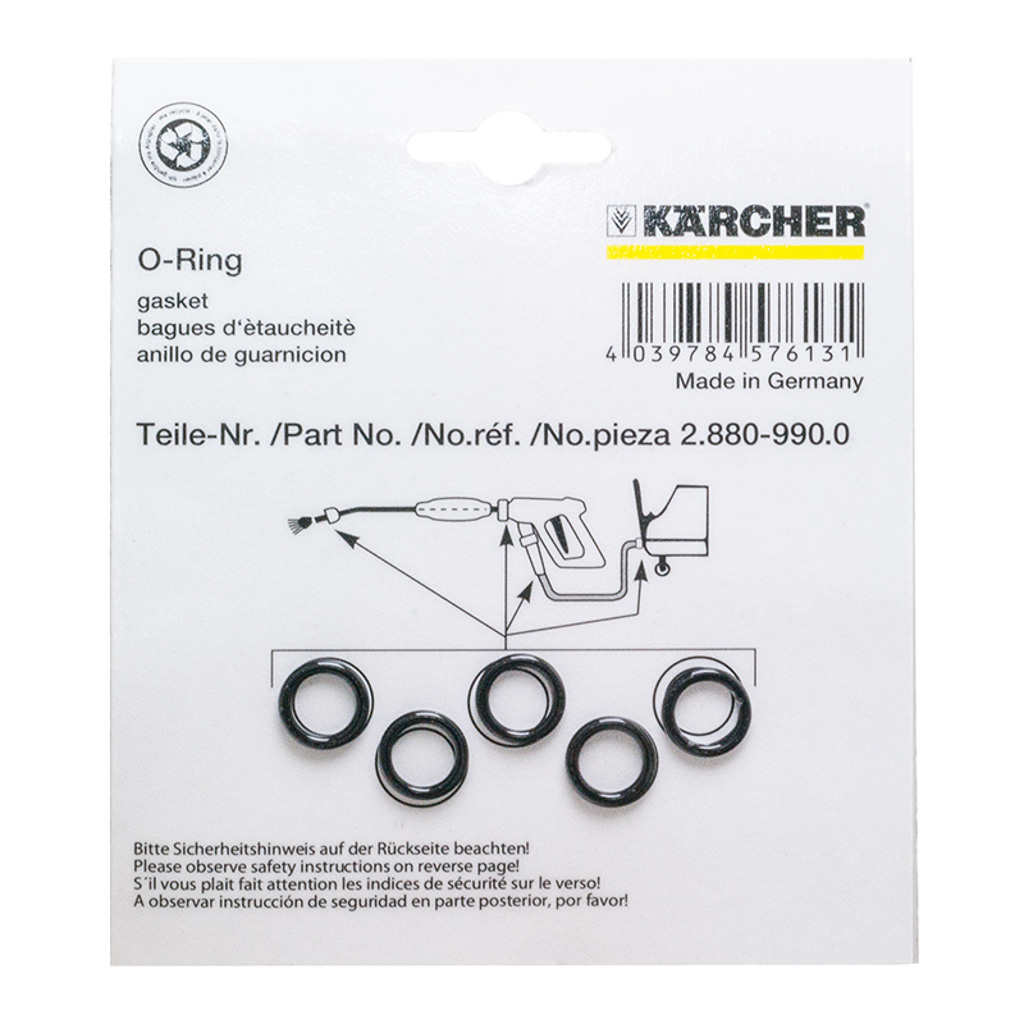 2.880-990.0, 5 PACK OF O RINGS